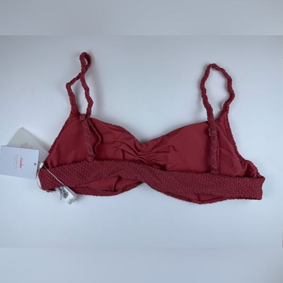 NWT Andie Swim The Symi Bikini Top Textured Sedona Macrame Pink Size Large - Picture 4 of 7